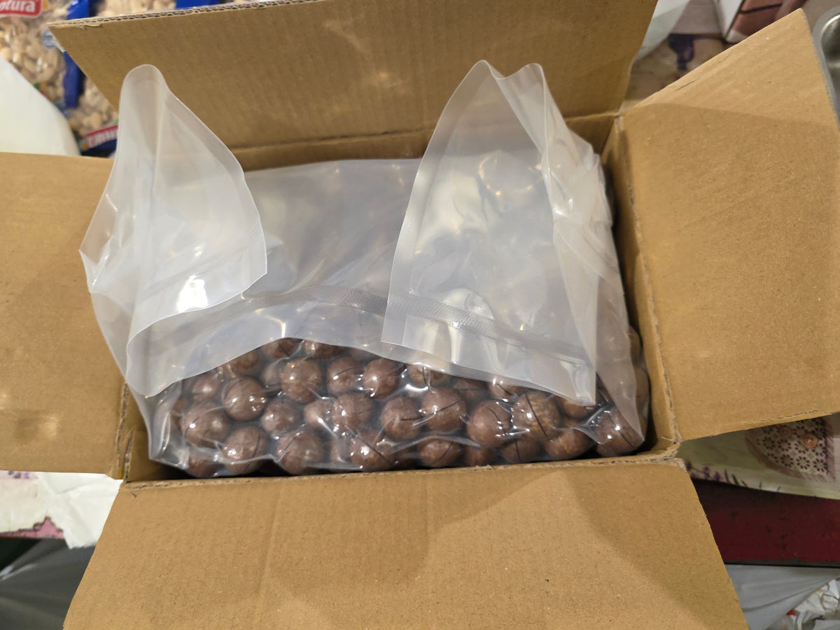 Noci di Macadamia al Gusto Vaniglia - Origine Cina - Cartone 5 Kg - Calibro 25